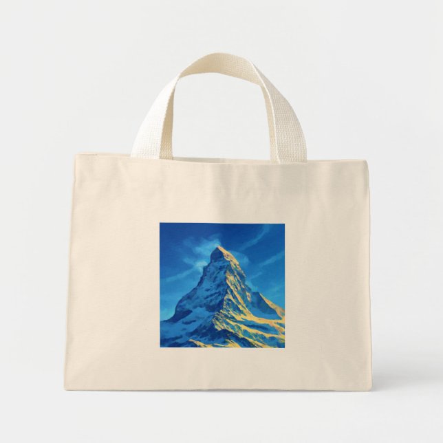 Mini Tote Bag Vintage voyage Zermatt (Devant)