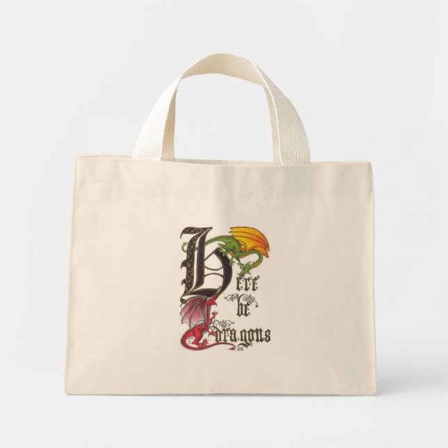 Mini Tote Bag Voici Les Dragons (Devant)