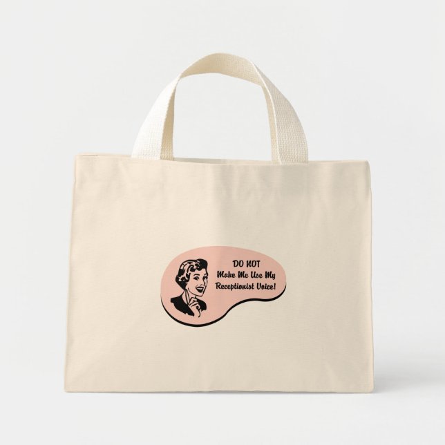 Mini Tote Bag Voix réceptionniste (Devant)