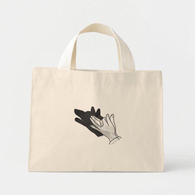 Mini Tote Bag Wolf Silhouette (Devant)