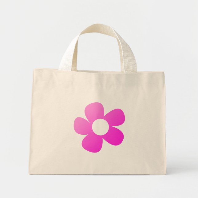 Mini Tote Bag Y2k Fun Fun Fun Hot Rose brillant (Devant)