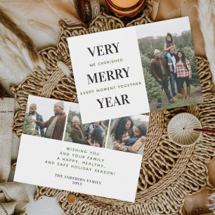 Mini très joyeux année photo Cartes de Noël