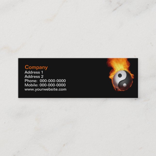 Mini Yin Yang sur le Carte de visite du feu (Devant)