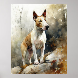 Miniature Bull Terrier Dog Art Imprimer Poster