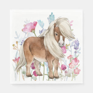 Miniature Cheval et serviettes en papier Fleur sau