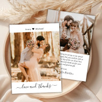 Miniature et merci Script Heart Photo Mariage