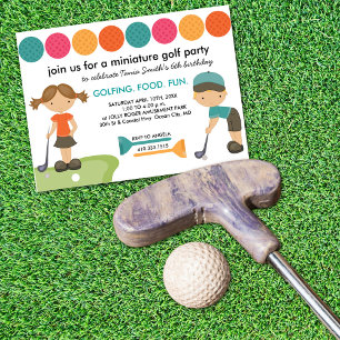 Miniature Golf Anniversaire fêtes Invitations pour