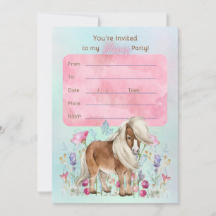 Miniature Horse Anniversaire Fête Invitation