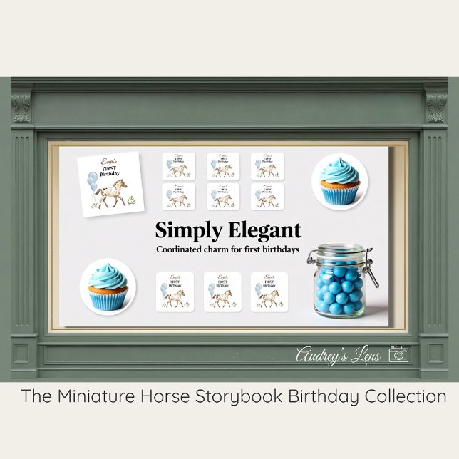 Miniature Horse Storybook 1st Birthday Stickers (Créateur téléchargé)