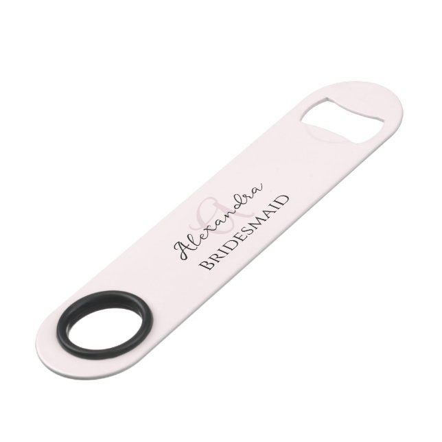 Miniature moderne Monogramme rose pâle minimaliste (Devant angulaire)
