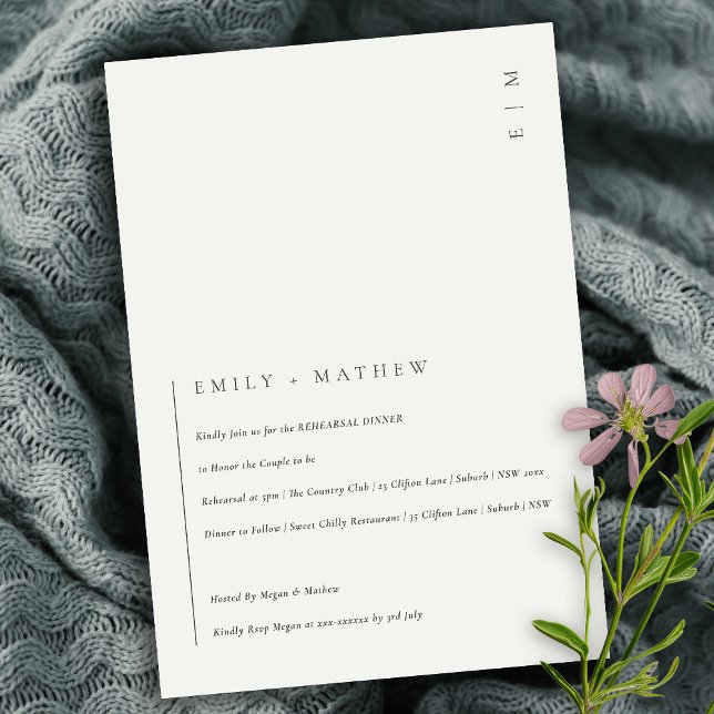 Miniature moderne Noir blanc Répétition Invitation (Créateur téléchargé)