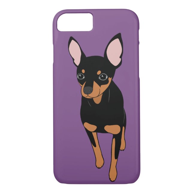 Miniature Pinscher Min Pin Apple iPhone 8/7 Coque (Dos)