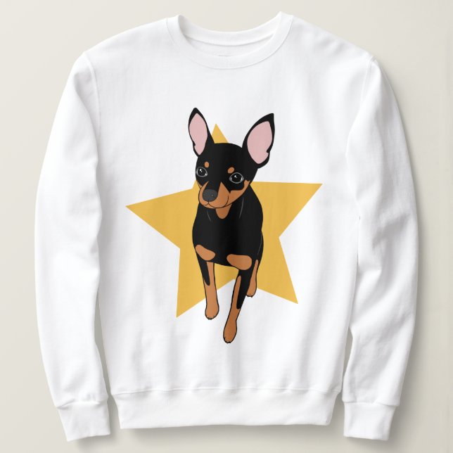 Miniature Pinscher Min Pin Super Star Sweatshirt (Design devant)