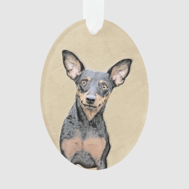 Miniature Pinscher Peinture mignonne Chien Art ori (devant)