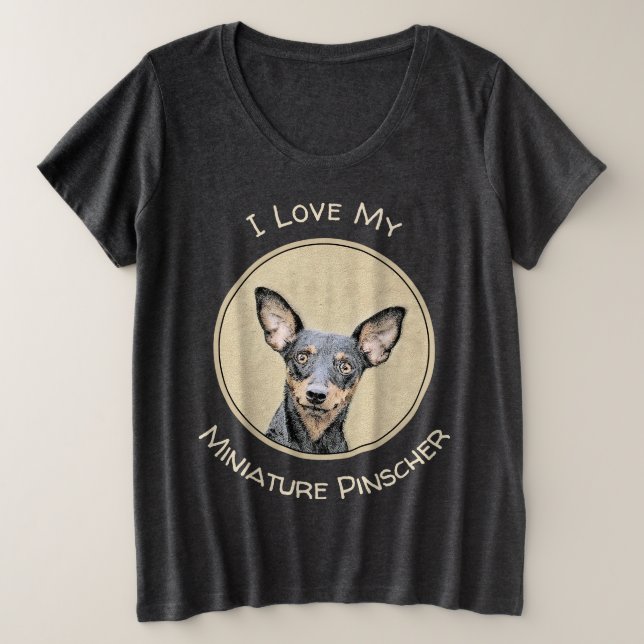 Miniature Pinscher Peinture mignonne Chien Art ori (Design devant)