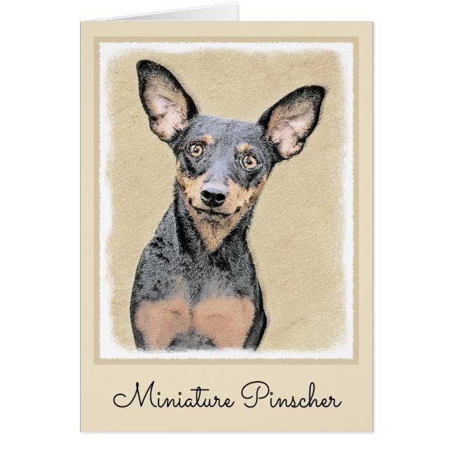 Miniature Pinscher Peinture mignonne Chien Art ori (Devant)