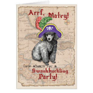 Miniature Poodle Pirate Invitation