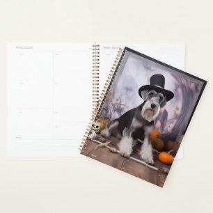 Miniature Schnauzer Citrouilles Halloween Effrayan