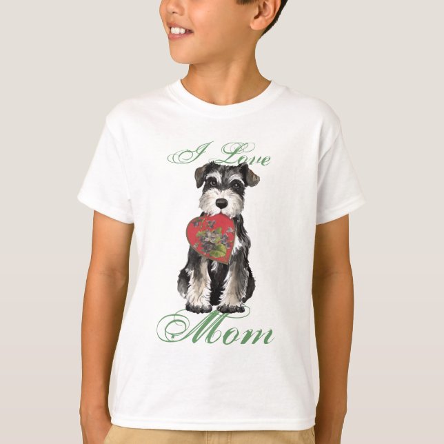 Miniature Schnauzer Coeur Maman T-shirt (Devant)