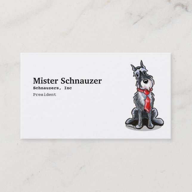 Miniature Schnauzer Cravate Animaux Cartes de visi (Devant)