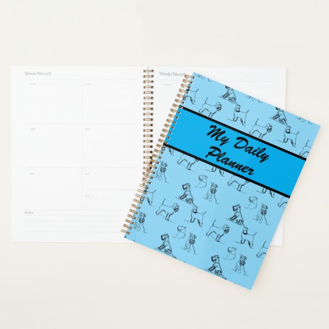 Miniature Schnauzer Line Art Motif 001 LightBlue (Devant avec enveloppe)