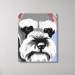 Miniature Schnauzer sur toile