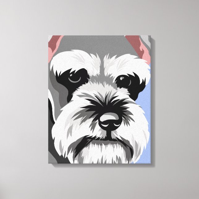 Miniature Schnauzer sur toile (Recto)
