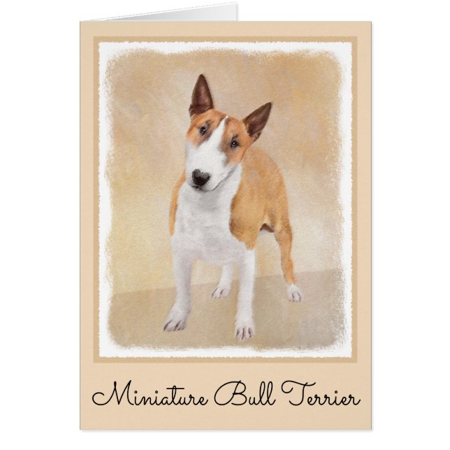 Miniature Taureau Terrier Peinture - Joli Original (Devant)