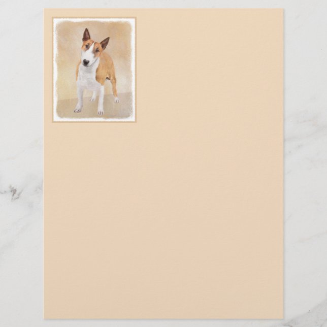 Miniature Taureau Terrier Peinture - Joli Original (Devant)