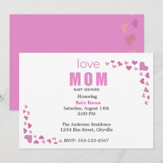 Minimal Baby girl Shower Invitation