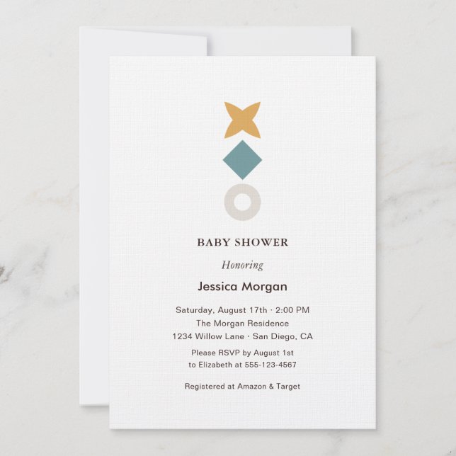 Minimal Bauhaus Baby Shower Invitation (Devant)