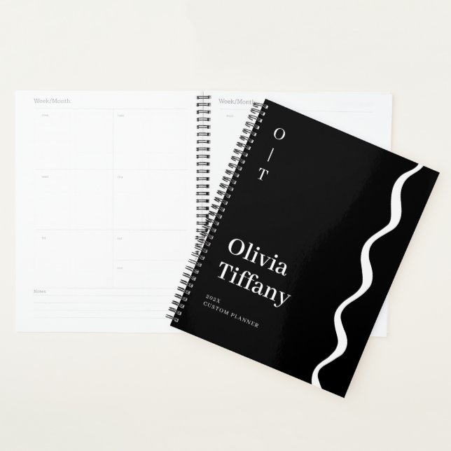 Minimal Black and White Personalized Name Year (Devant avec enveloppe)
