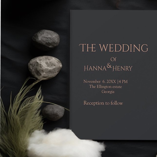 Minimal Black rose or Invitation moderne (Créateur téléchargé)