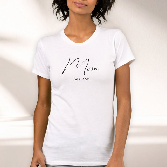 Minimal Black Script Established Mom T-Shirt (Créateur téléchargé)