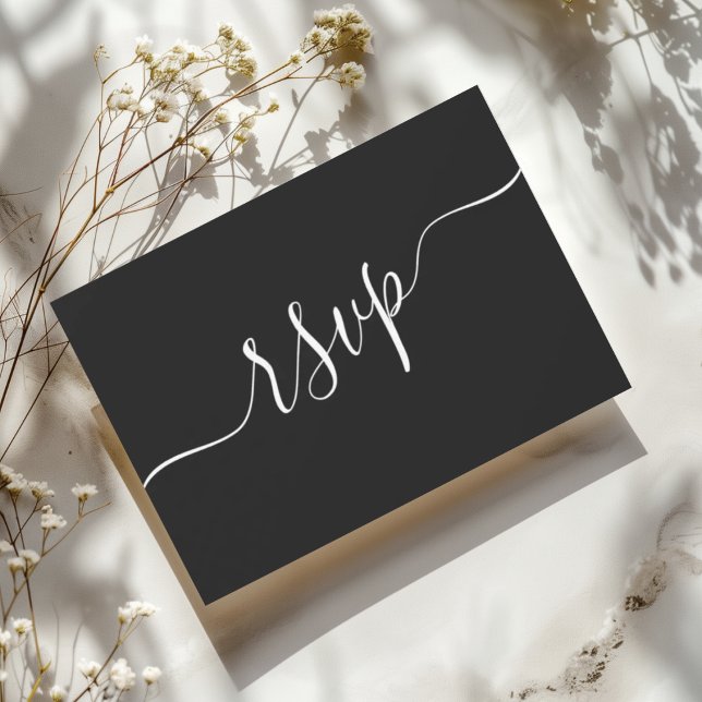 Minimal Black & White QR Code Wedding RSVP (Créateur téléchargé)