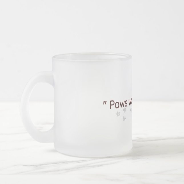 Minimal Cat Paw Lovers Frosted Mug (Gauche)