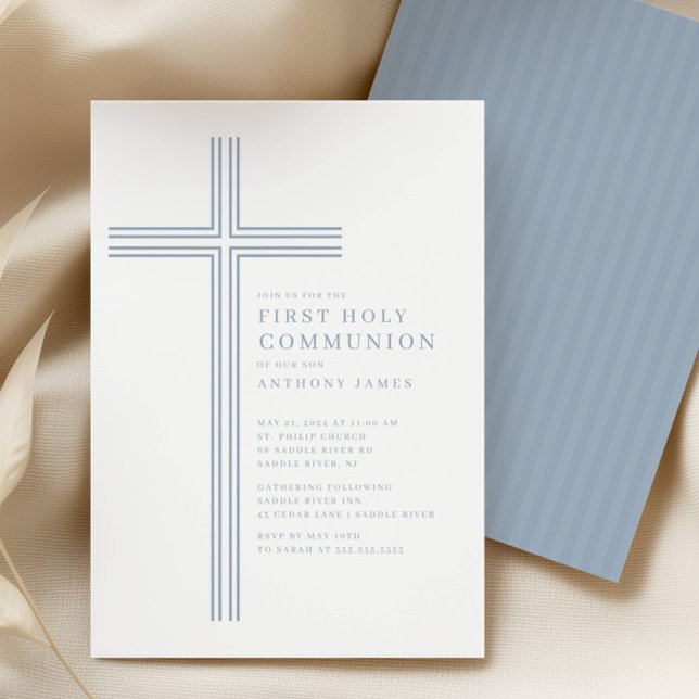 Minimal Cross Holy Communion Invitation (Créateur téléchargé)