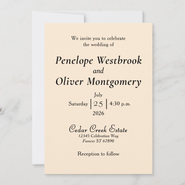 Minimal Elegant Wedding Invitation (Devant)