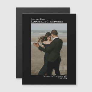 Minimal Enregistrer la date Vertical Photo Black M