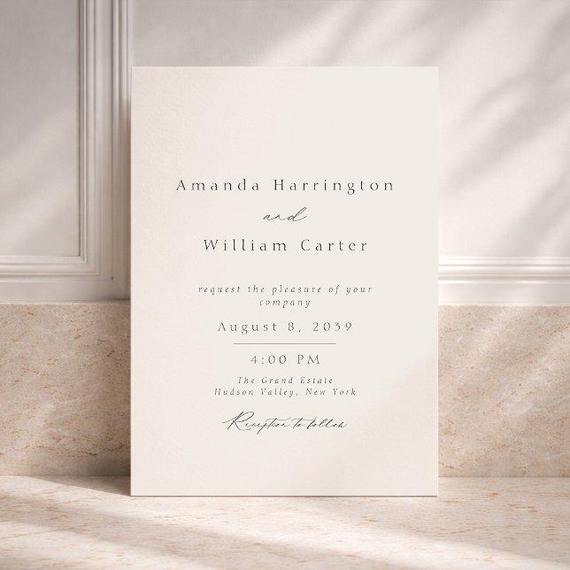 Minimal Estate Wedding Invitation | Elegant Serif  (Créateur téléchargé)