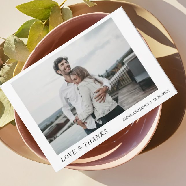 Minimal et chic | Carte Mariage Merci photo (Créateur téléchargé)