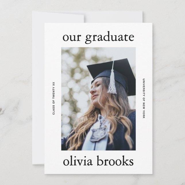 Minimal Graduation Photo Card | Custom College (Devant)