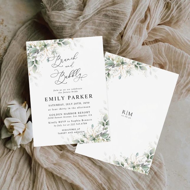 Minimal Greenery Bridal Shower Invitation (Créateur téléchargé)