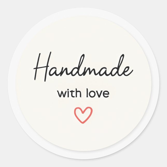 Minimal handmade with love sticker (Devant)