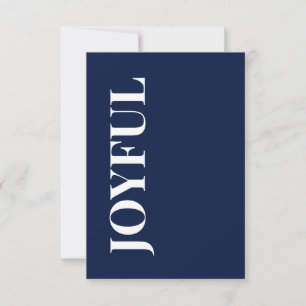 Minimal JOYEUX Bleu Nuit Carte de Vœux de Fêtes