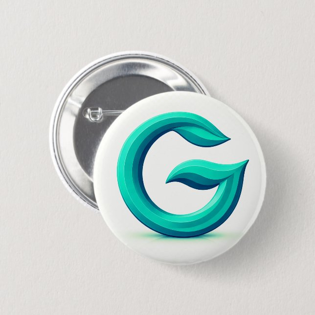 Minimal Letter G Button | Modern Initial Badge  (Devant & derrière)