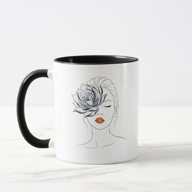 Minimal Line Art Woman Mug (Gauche)