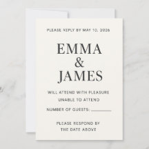 Minimal Modern Ivory RSVP Card
