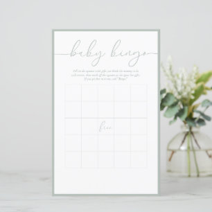 Minimal moderne Baby Bingo Game Card