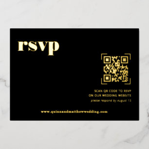 Minimal moderne   Carte RSVP de mariage de code QR